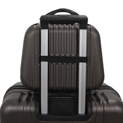 5 dažādu izmēra ceļojuma koferi – perlamutra brūns 100L / 66L / 37L / 24L / 18