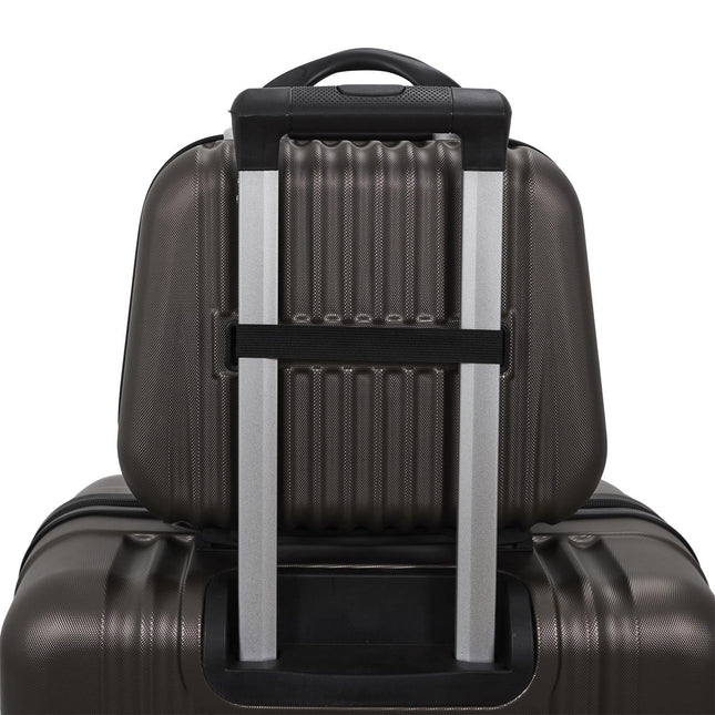 5 dažādu izmēra ceļojuma koferi – perlamutra brūns 100L / 66L / 37L / 24L / 18