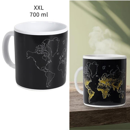 XXL termoreaktīvā krūze “Pasaules karte” – 700 ml