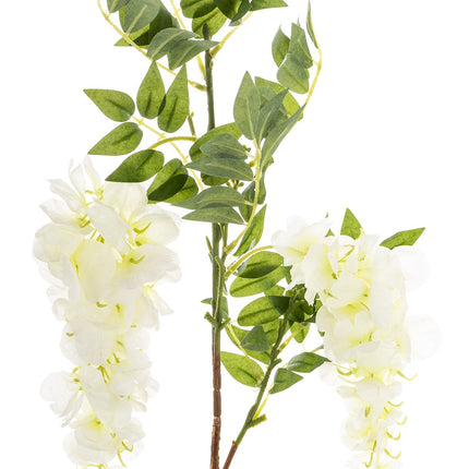 Mākslīgais glicīnijas zars baltā tonī 85cm