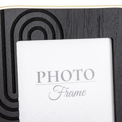 Dekoratīvs foto rāmis melns ar zelta apmali