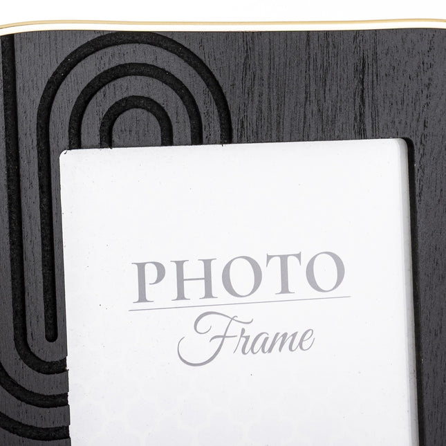 Dekoratīvs foto rāmis melns ar zelta apmali