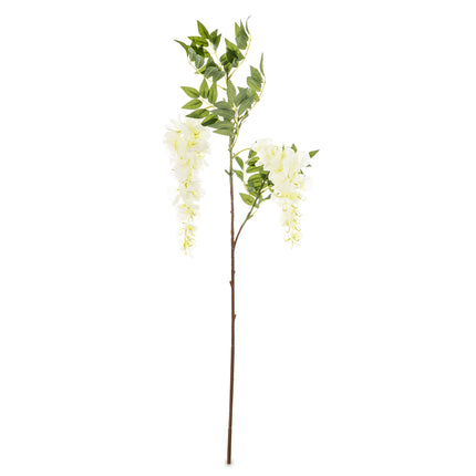 Mākslīgais glicīnijas zars baltā tonī 85cm