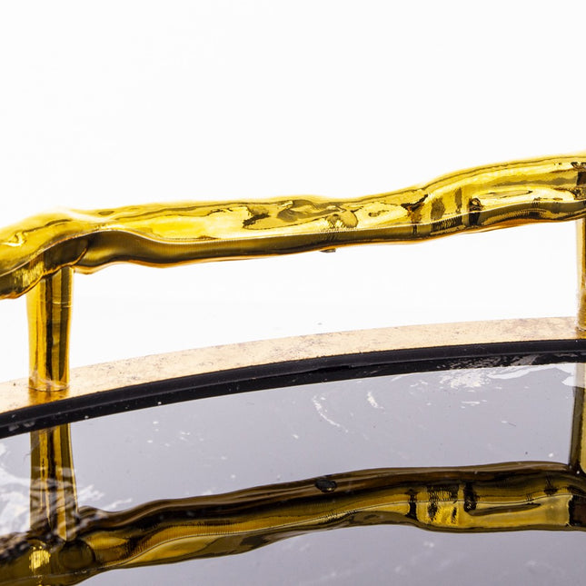 Dekoratīva paplāte ar zelta rokturiem