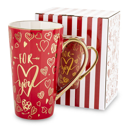 Porcelāna krūze “For You” ar zelta detaļām 450ml
