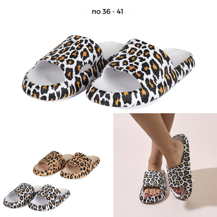 Sieviešu pludmales čības ar leoparda rakstu Pieejamas divās krāsās un izmēros 36–41