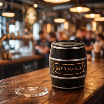 Keramikas krājkasīte “Beer Money” – melna alus muca