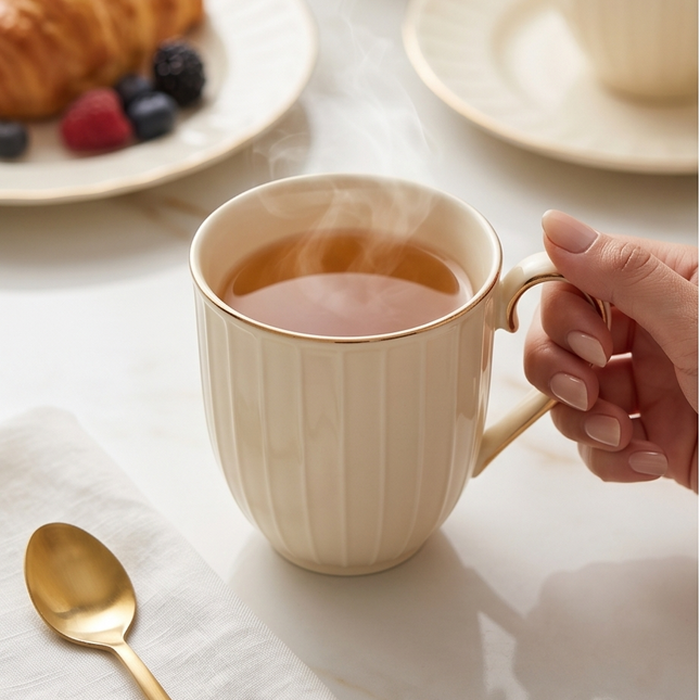 Porcelāna krūze ar zelta maliņu dāvanu kastē – 400 ml