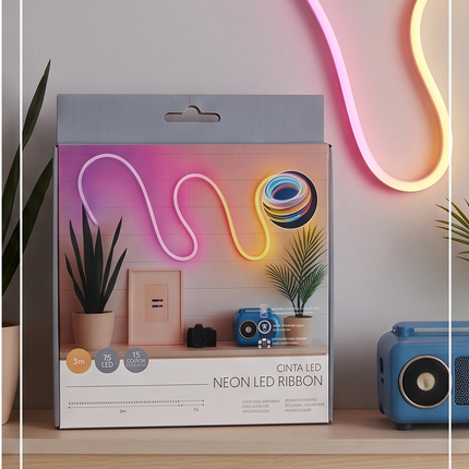 Neona LED gaismas lente Rainbow USB (3 m / 5 m)