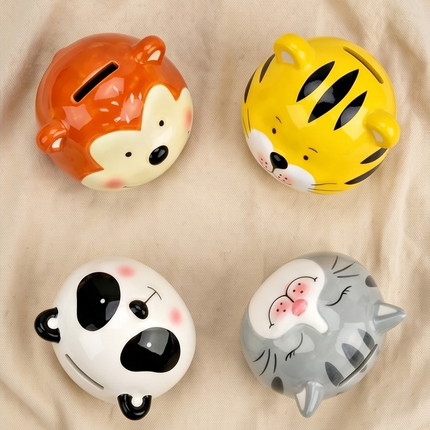 Keramikas krājkase – dzīvnieciņi (panda / tīģeris / pērtiķis / kaķis)