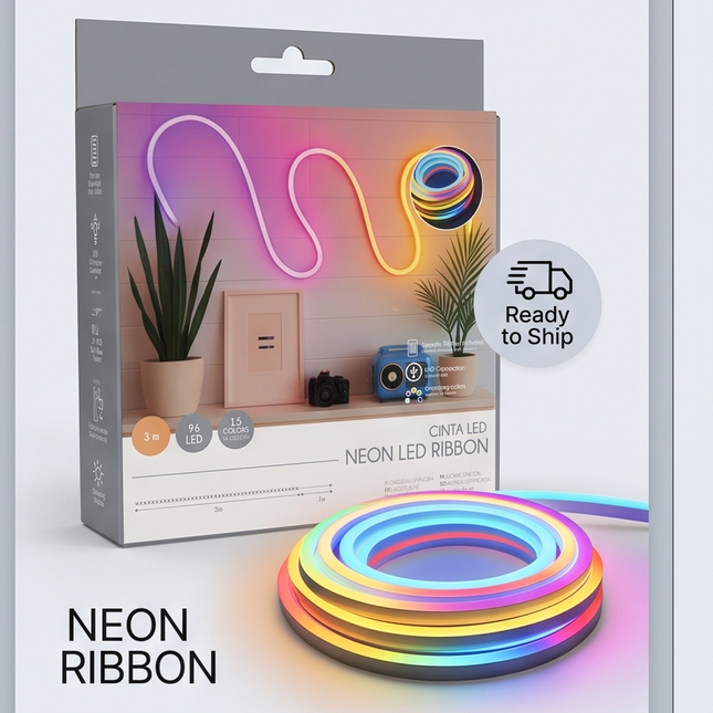 Neona LED gaismas lente Rainbow USB (3 m / 5 m)