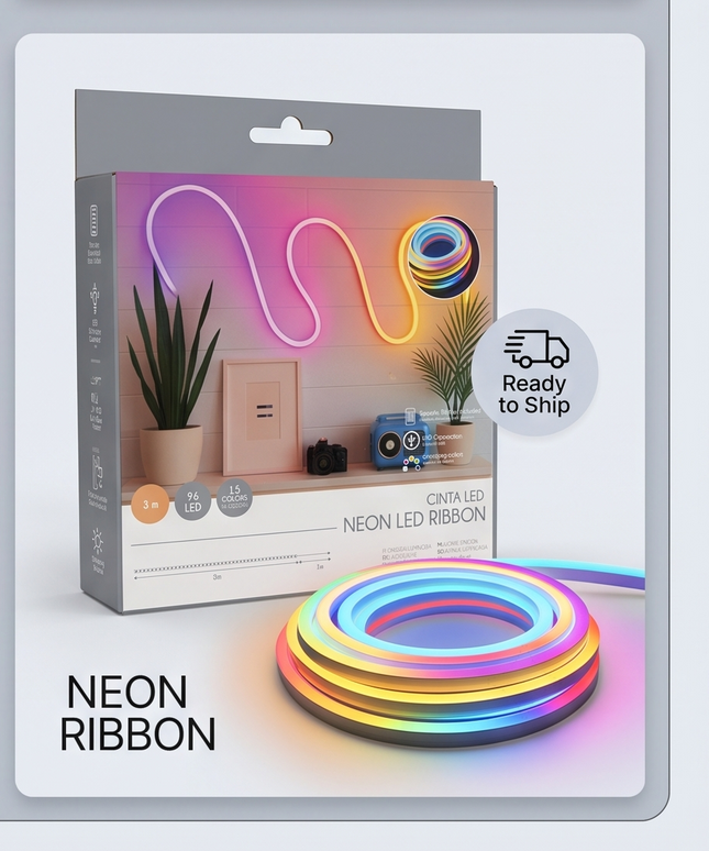 Neona LED gaismas lente Rainbow USB (3 m / 5 m)