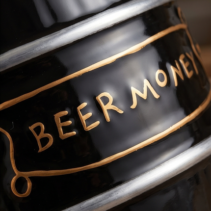 Keramikas krājkasīte “Beer Money” – melna alus muca