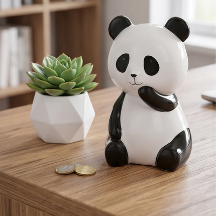 Keramikas krājkase – panda, balta/melna