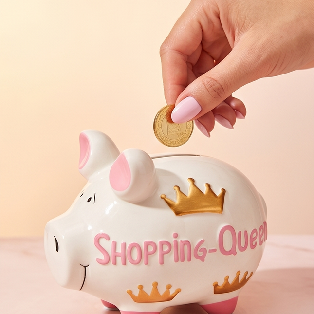 Keramikas krājkase – cūciņa “Shopping Queen”