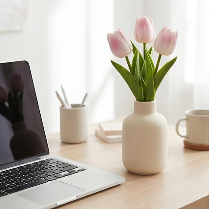 Mākslīgā tulpe maigi rozā tonī 33cm