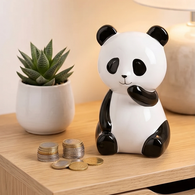 Keramikas krājkase – panda, balta/melna