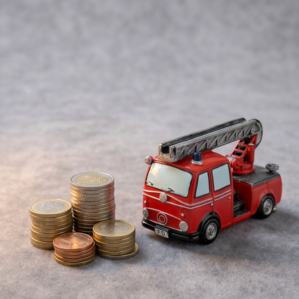 Krājkasīte ugunsdzēsēju auto formā – sarkana