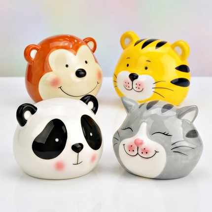 Keramikas krājkase – dzīvnieciņi (panda / tīģeris / pērtiķis / kaķis)